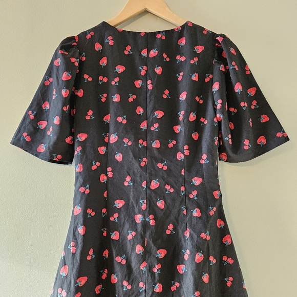 Quanta Du Soleil De Paris Boho Feminine Mini Dress Black Cherry Sz 34 XS - Picture 13 of 15